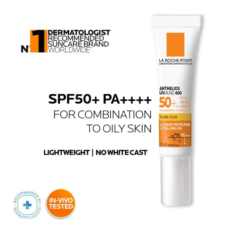 Anthelios UVMUNE400 Invisible Fluid SPF50+ Ultra-light Sunscreen for Sensitive Skin La Roche-Posay