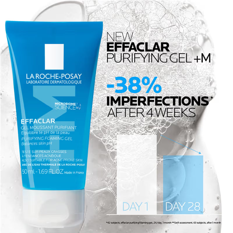 Effaclar Purifying Anti-Acne Gel Face wash, Gentle Cleanser for Oily, Acne Prone skin(50ml) La Roche-Posay
