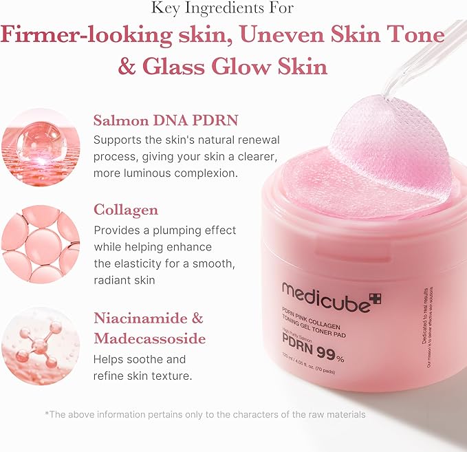 PDRN Pink Collagen Toning Gel Toner Pad(70pcs) Medicube