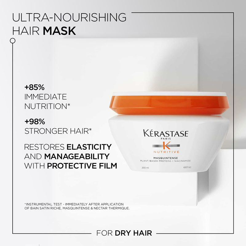 Nutritive Masquintense Hair Mask, With Proteins & Niacinamide, Vegan(200ml) Kerastase
