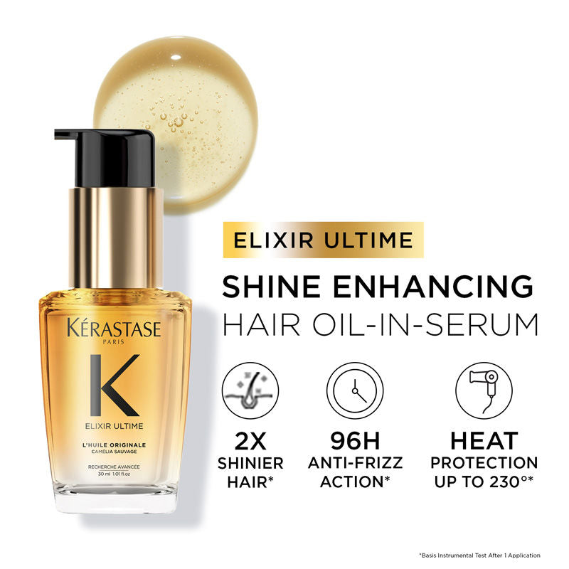 Elixir Ultime Hair Oi-In-Serum For All Hair Types, 2x Shinier Hair(30ml) Kerastase