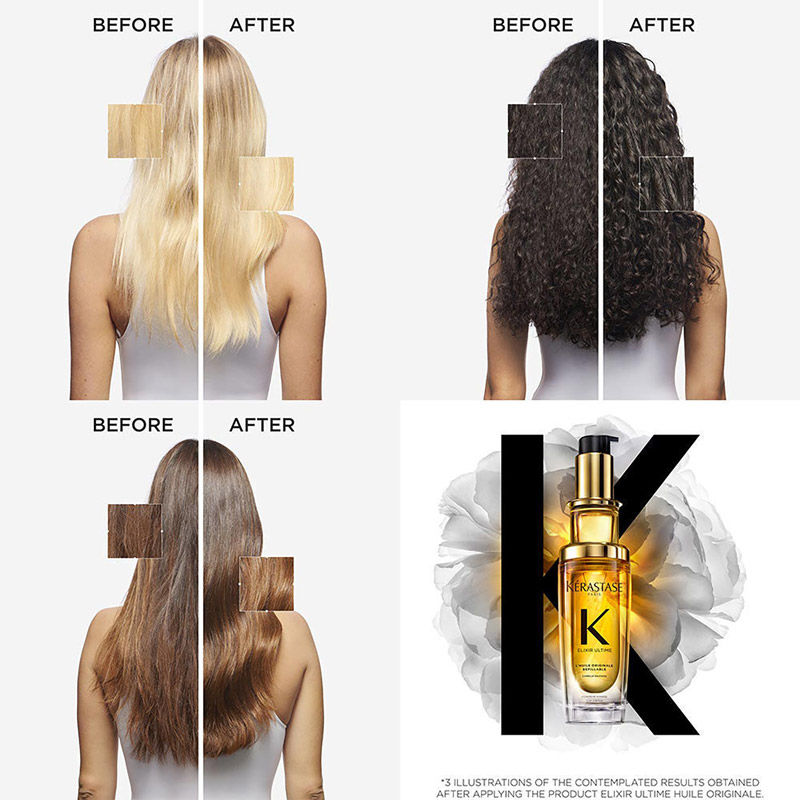Elixir Ultime Hair Oi-In-Serum For All Hair Types, 2x Shinier Hair(30ml) Kerastase