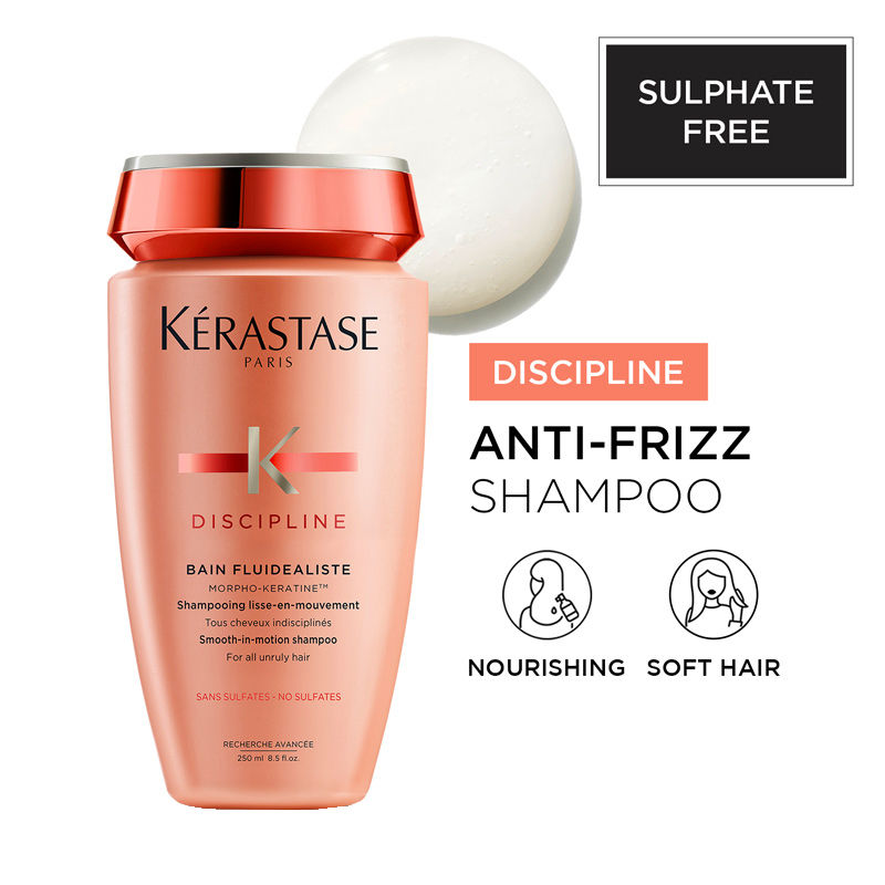 Discipline Fluidealiste Shampoo For Frizzy Hair, With Morpho-Keratine, Sulphate-Free(250ml) Kerastase