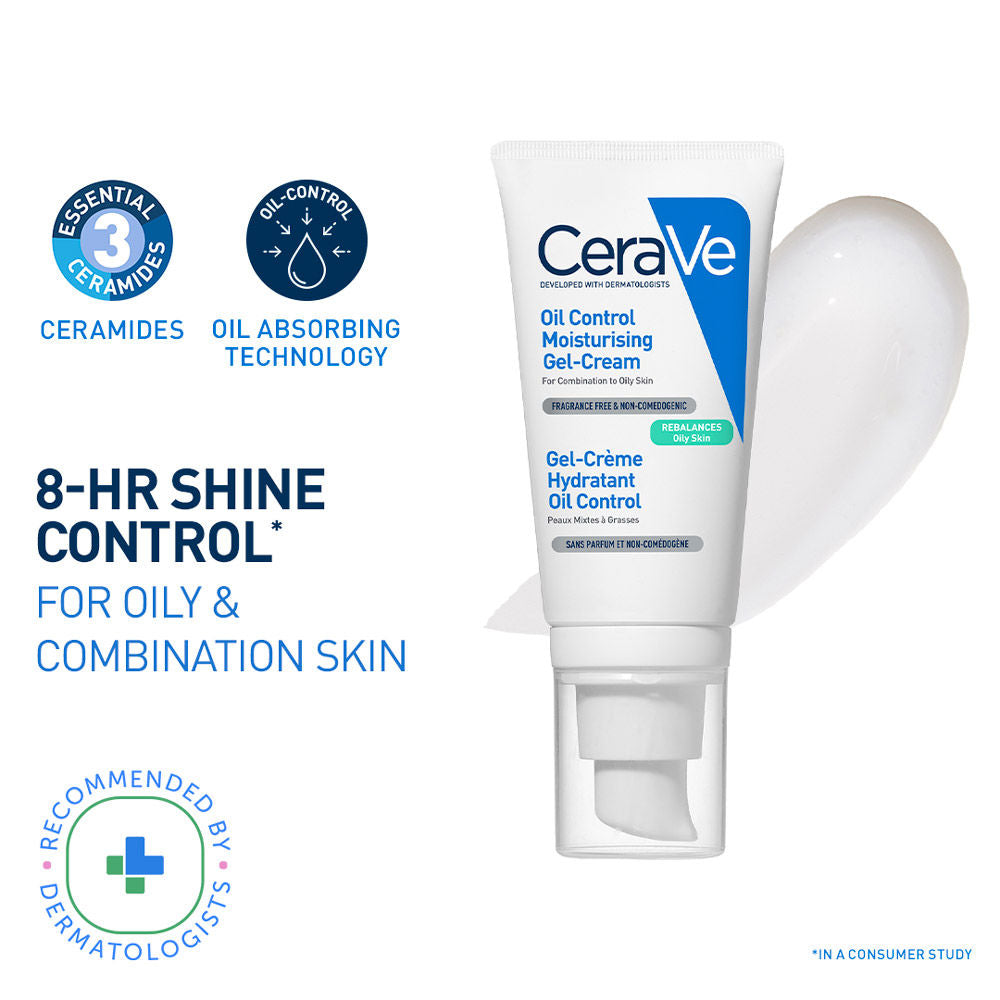 Oil Control Gel-Cream Lightweight Moisturizer For Oily & Combination Skin With Shine Control(52ml) CeraVe