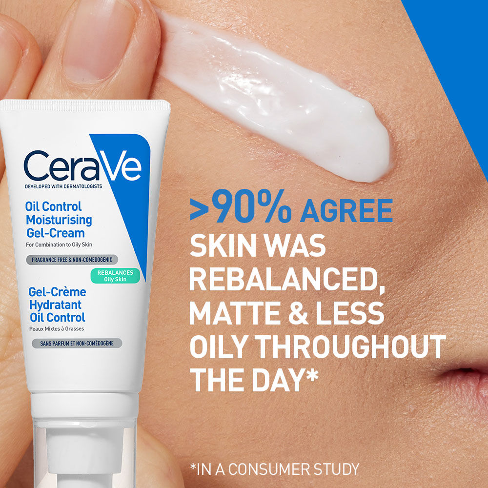Oil Control Gel-Cream Lightweight Moisturizer For Oily & Combination Skin With Shine Control(52ml) CeraVe