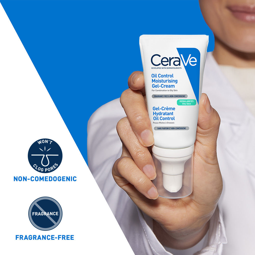 Oil Control Gel-Cream Lightweight Moisturizer For Oily & Combination Skin With Shine Control(52ml) CeraVe