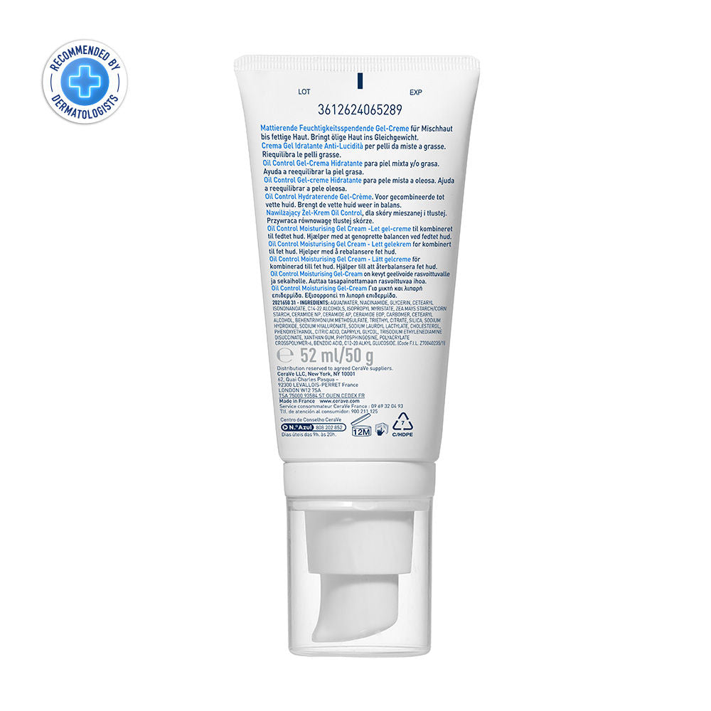 Oil Control Gel-Cream Lightweight Moisturizer For Oily & Combination Skin With Shine Control(52ml) CeraVe