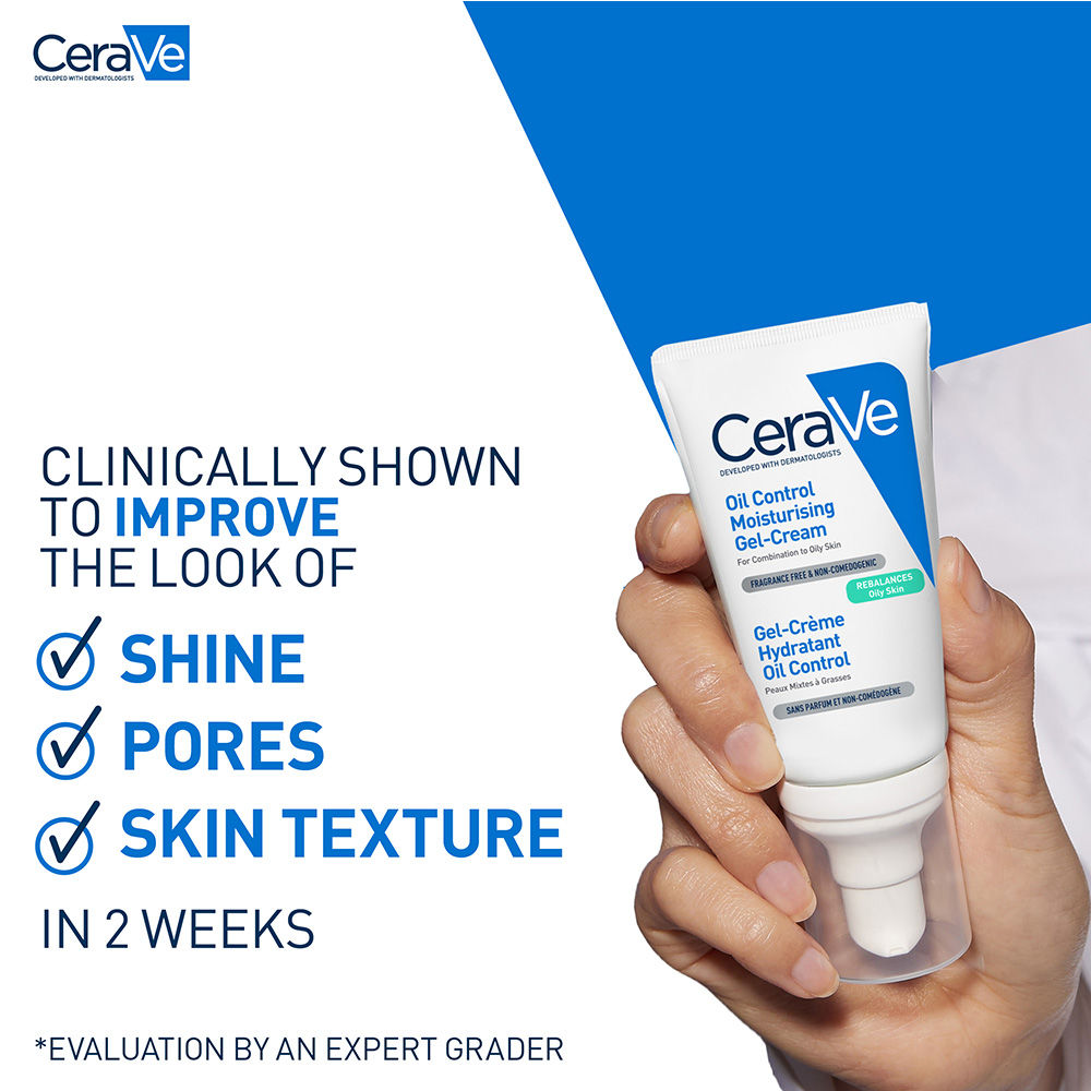 Oil Control Gel-Cream Lightweight Moisturizer For Oily & Combination Skin With Shine Control(52ml) CeraVe