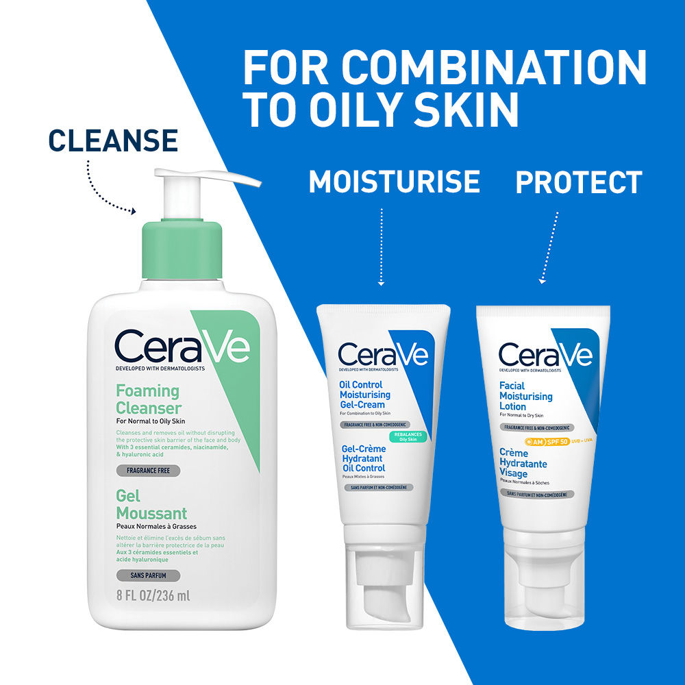Oil Control Gel-Cream Lightweight Moisturizer For Oily & Combination Skin With Shine Control(52ml) CeraVe