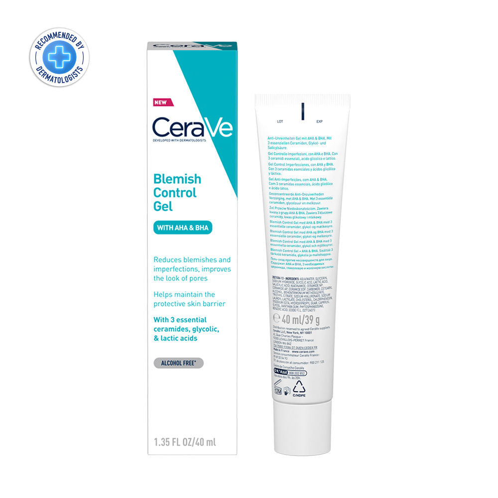 Blemish Control Gel with 2% Salicylic Acid, AHA & Niacinamide for Acne Spot Treatment(40ml) CeraVe