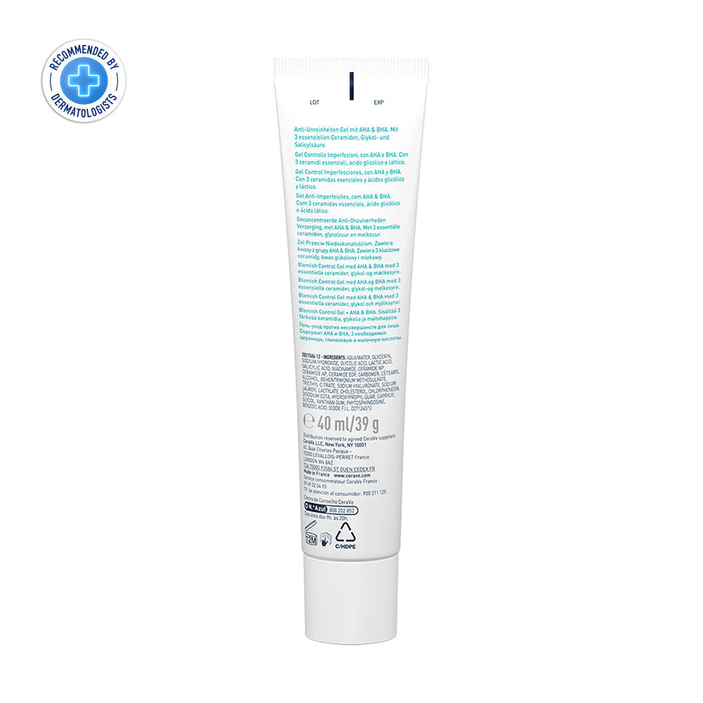 Blemish Control Gel with 2% Salicylic Acid, AHA & Niacinamide for Acne Spot Treatment(40ml) CeraVe