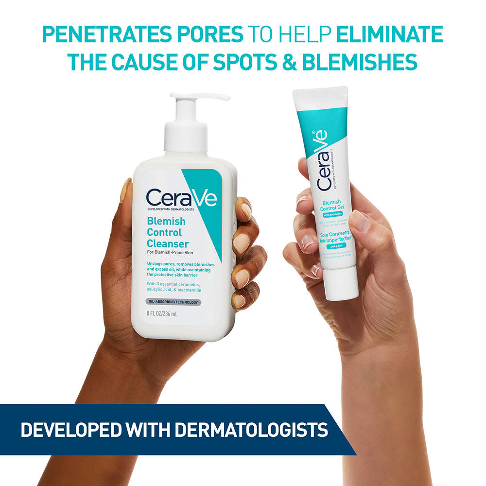 Blemish Control Gel with 2% Salicylic Acid, AHA & Niacinamide for Acne Spot Treatment(40ml) CeraVe