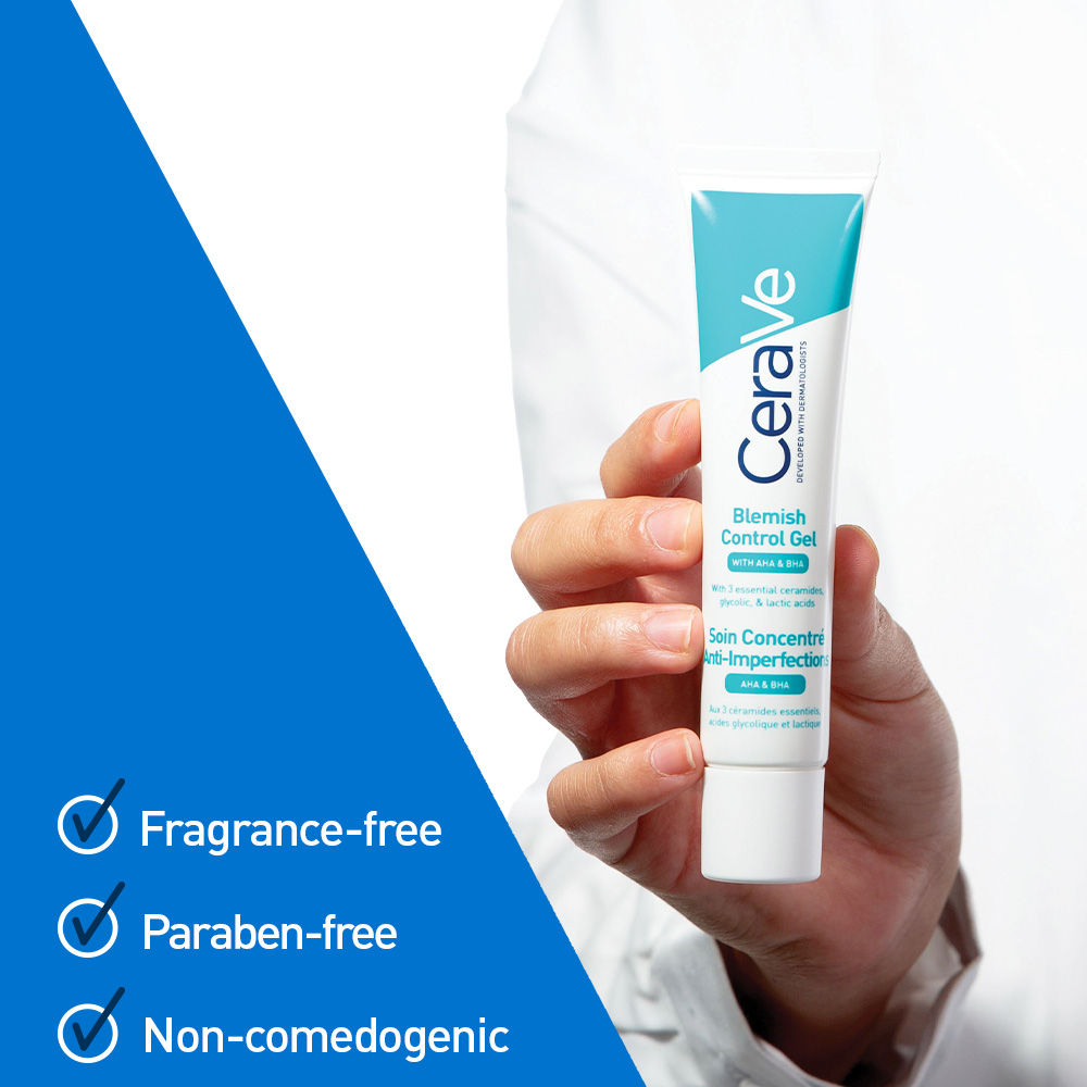 Blemish Control Gel with 2% Salicylic Acid, AHA & Niacinamide for Acne Spot Treatment(40ml) CeraVe