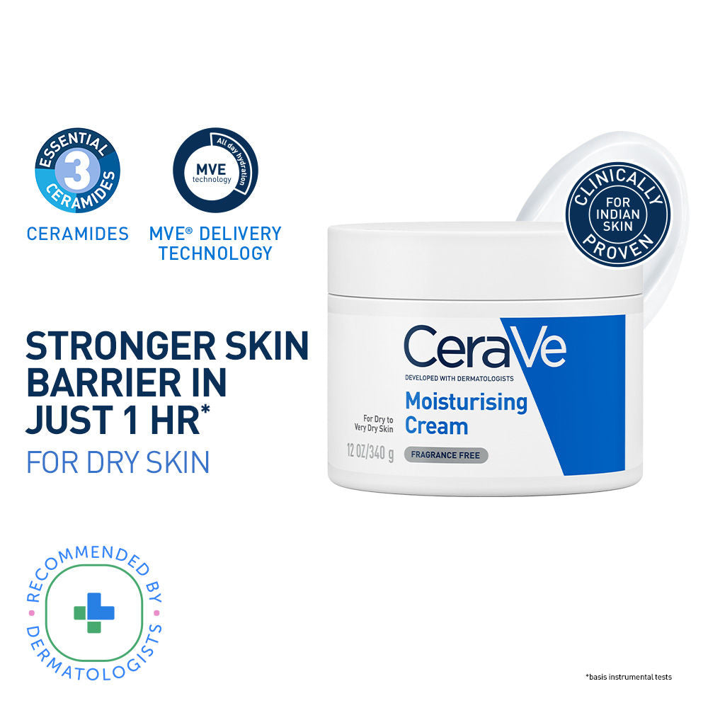 Moisturizer For Dry Skin, Barrier Repair Cream with Ceramides, Dermatologist recommended(340 g) CeraVe