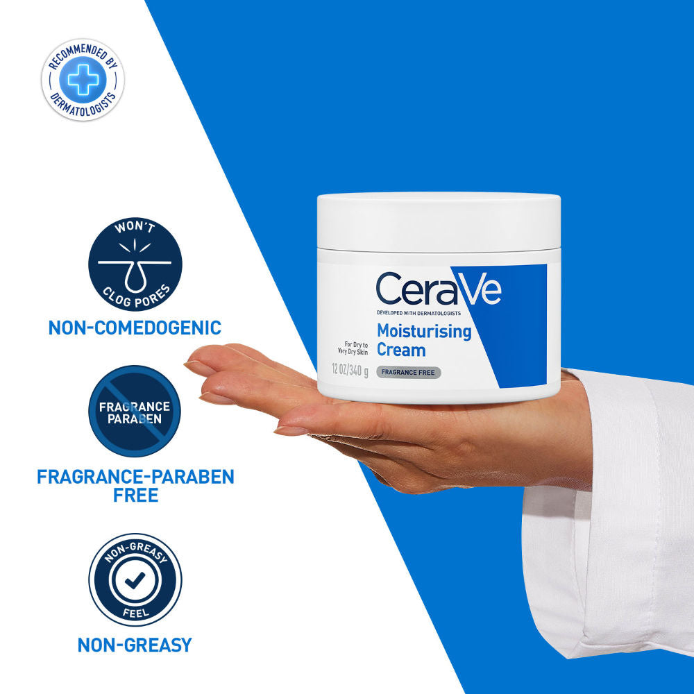 Moisturizer For Dry Skin, Barrier Repair Cream with Ceramides, Dermatologist recommended(340 g) CeraVe