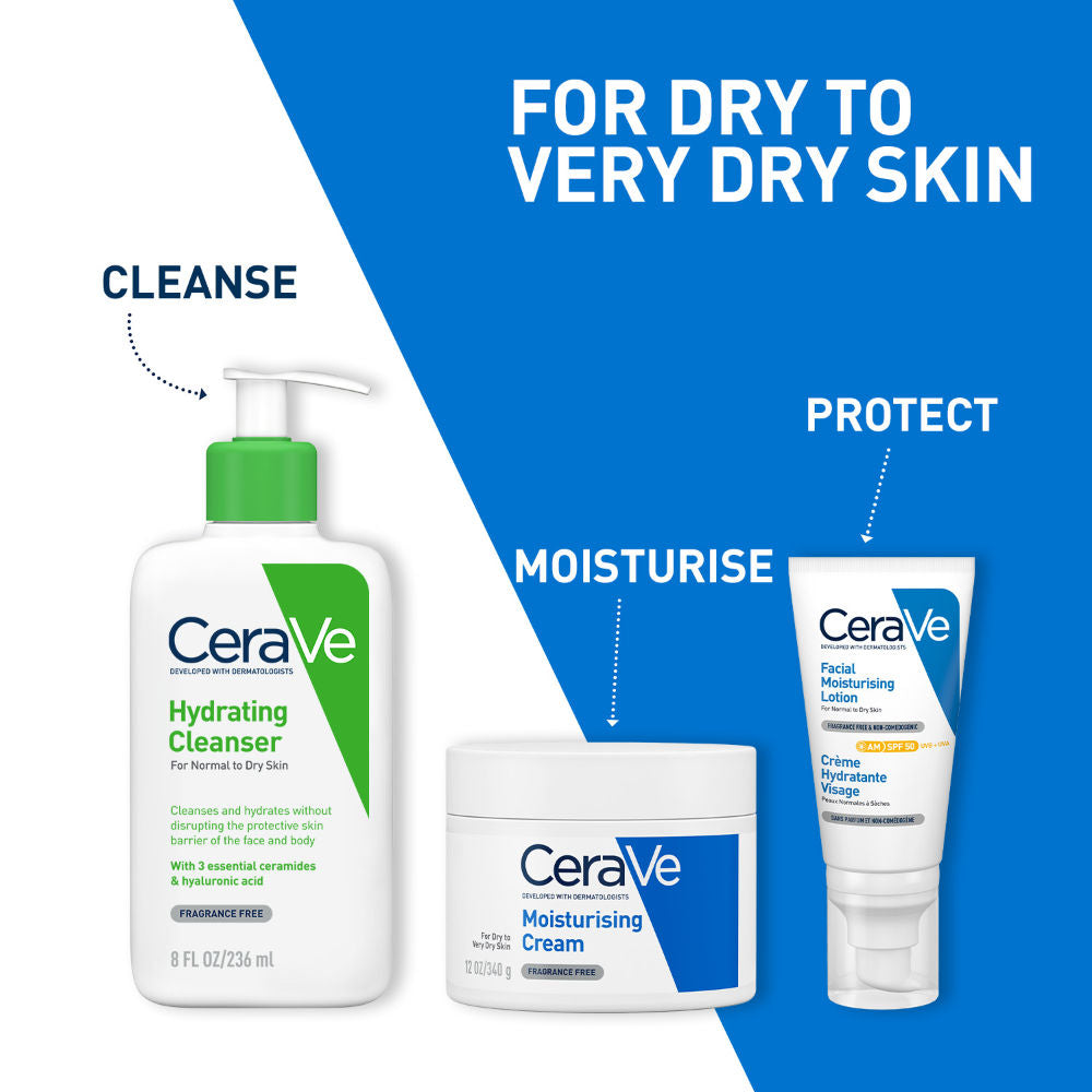 Moisturizer For Dry Skin, Barrier Repair Cream with Ceramides, Dermatologist recommended(340 g) CeraVe