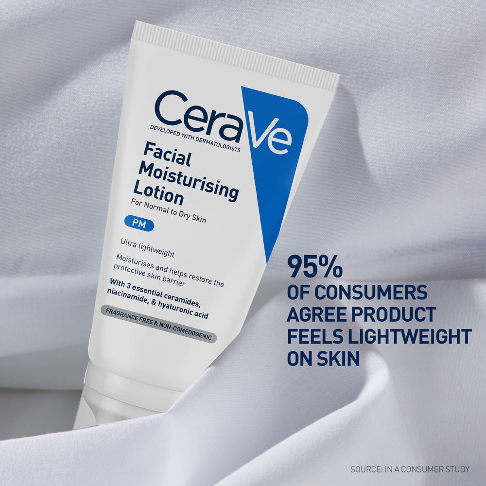 PM Facial Moisturizer Lightweight Night Cream with Ceramides, Niacinamide & Hyaluronic Acid(50 g) CeraVe