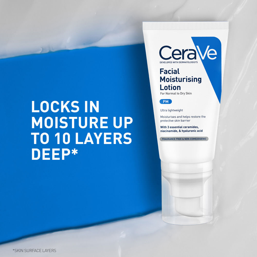 PM Facial Moisturizer Lightweight Night Cream with Ceramides, Niacinamide & Hyaluronic Acid(50 g) CeraVe