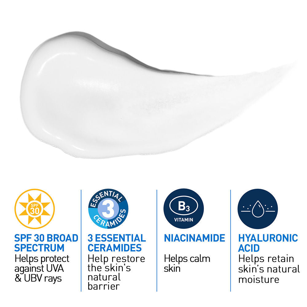 AM Facial Moisturizer With Sunscreen SPF 30 UVB + UVA, Dermatologist Recommended Day Cream(50 g) CeraVe