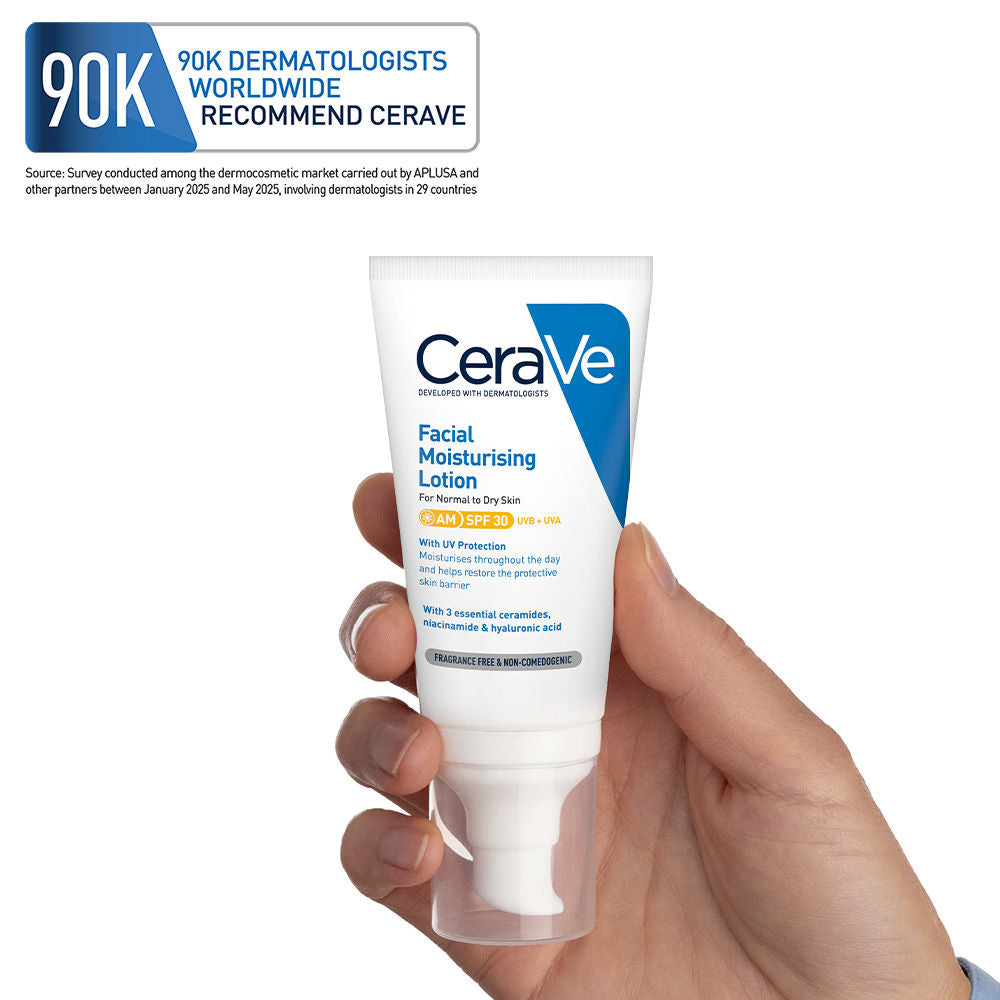 AM Facial Moisturizer With Sunscreen SPF 30 UVB + UVA, Dermatologist Recommended Day Cream(50 g) CeraVe