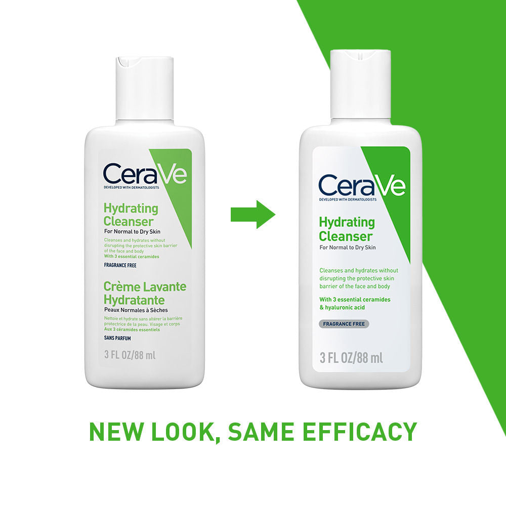 Hydrating Cleanser Non-Foaming Face Wash for Dry Skin with Ceramides & Hyaluronic Acid(88ml) CeraVe