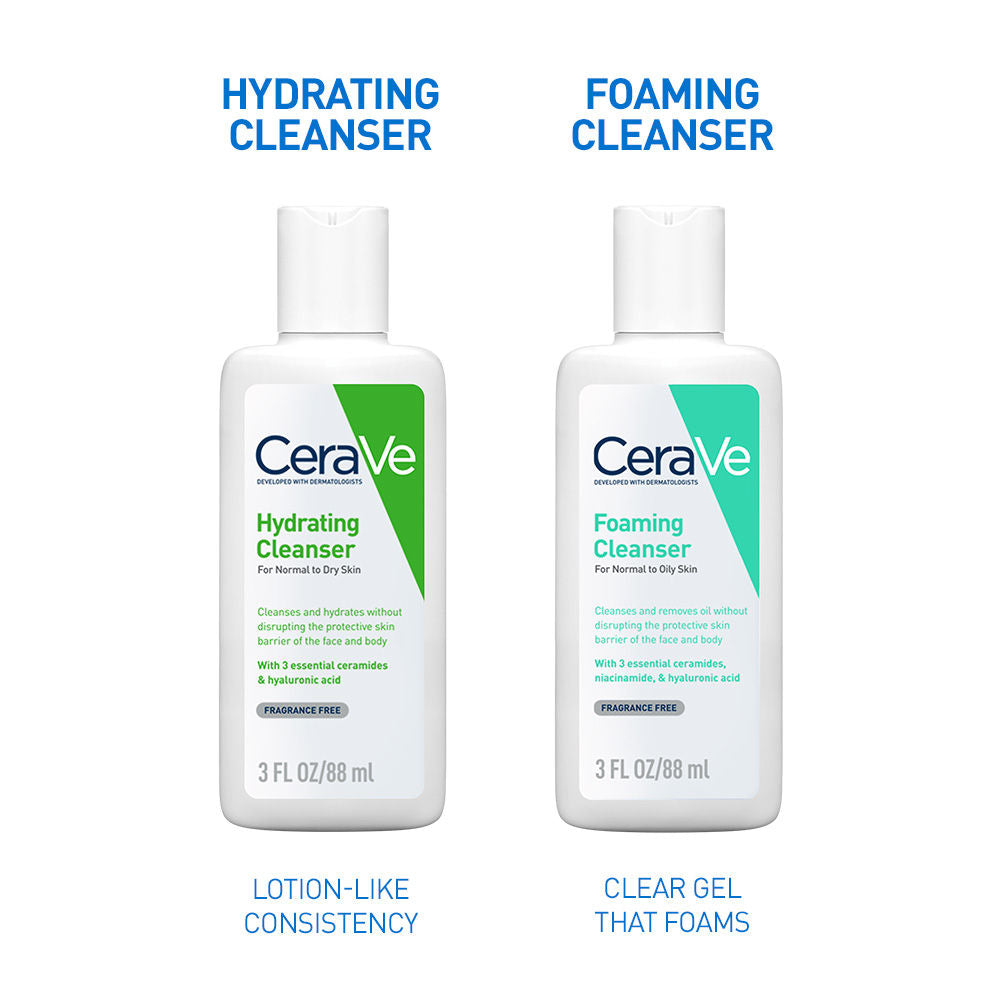 Hydrating Cleanser Non-Foaming Face Wash for Dry Skin with Ceramides & Hyaluronic Acid(88ml) CeraVe