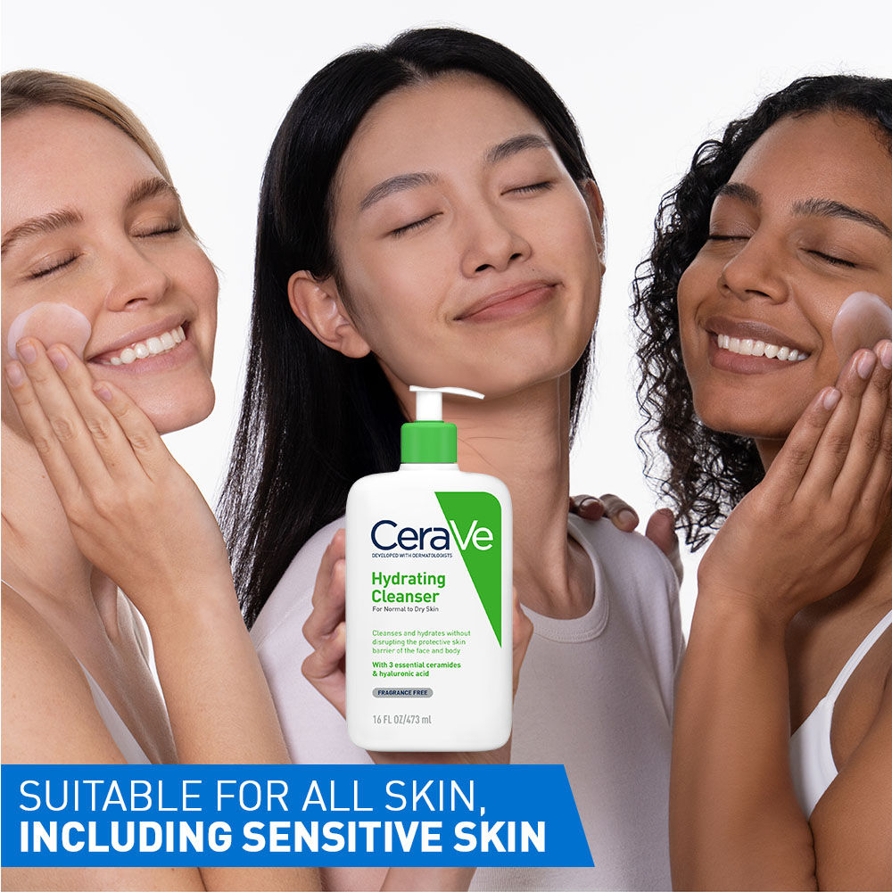 Hydrating Cleanser Non-Foaming Face Wash for Dry Skin with Ceramides & Hyaluronic Acid(88ml) CeraVe