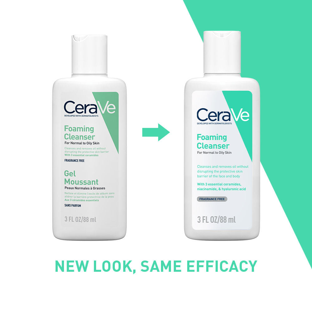 Foaming Cleanser Face Wash For Oily Skin with Hyaluronic Acid, Ceramides & Niacinamide(88ml) CeraVe