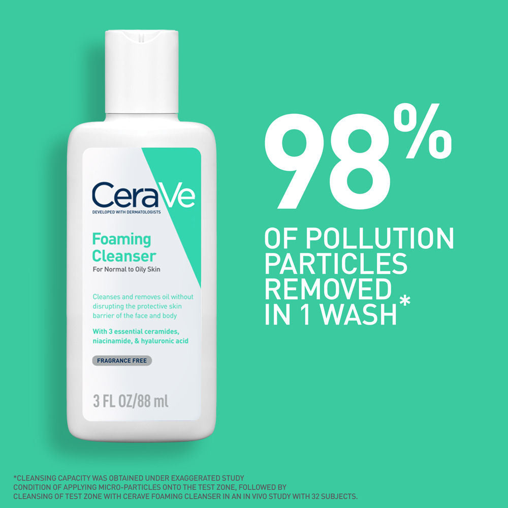 Foaming Cleanser Face Wash For Oily Skin with Hyaluronic Acid, Ceramides & Niacinamide(88ml) CeraVe