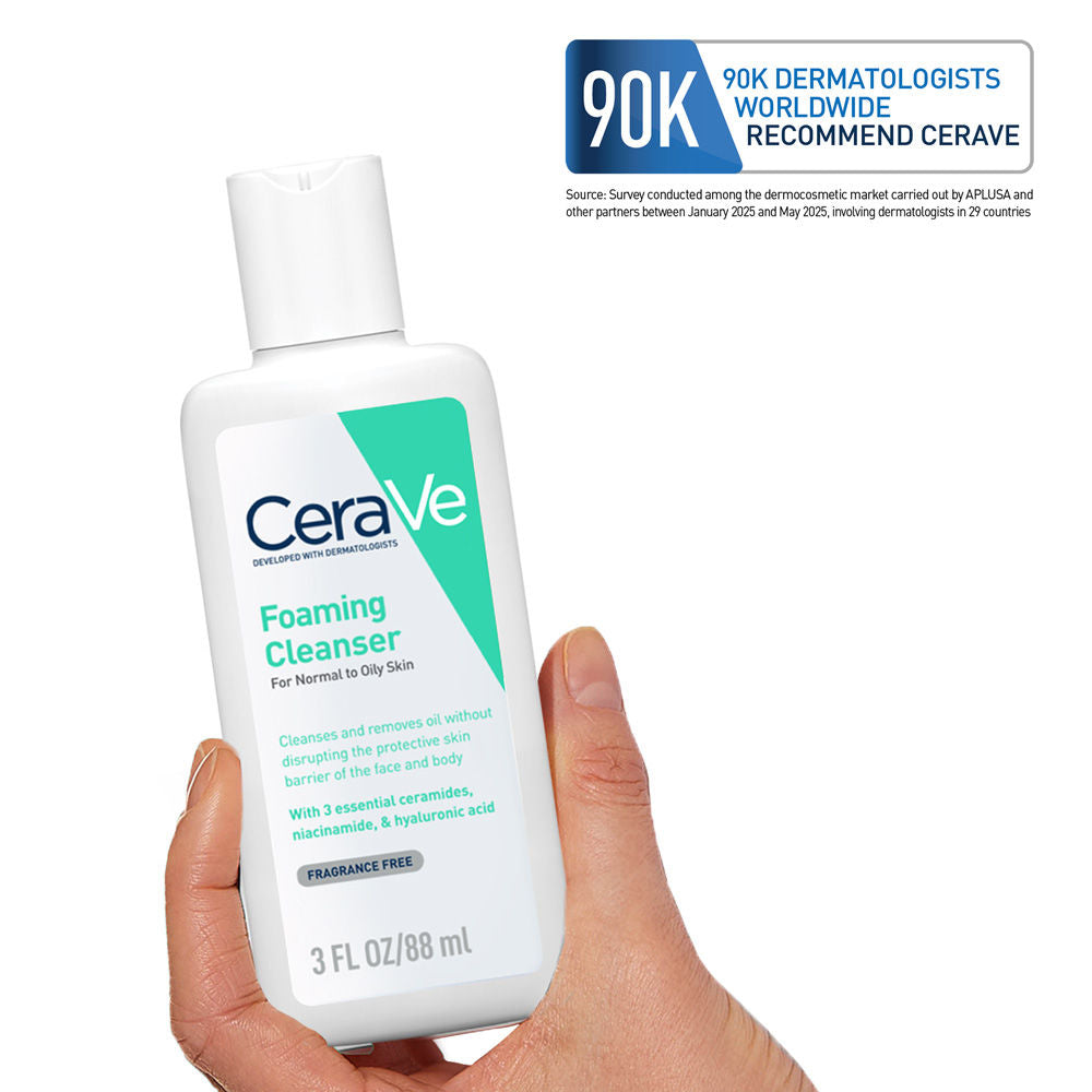 Foaming Cleanser Face Wash For Oily Skin with Hyaluronic Acid, Ceramides & Niacinamide(88ml) CeraVe