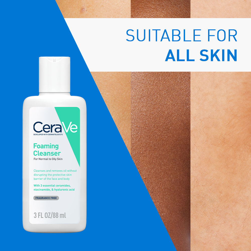 Foaming Cleanser Face Wash For Oily Skin with Hyaluronic Acid, Ceramides & Niacinamide(88ml) CeraVe