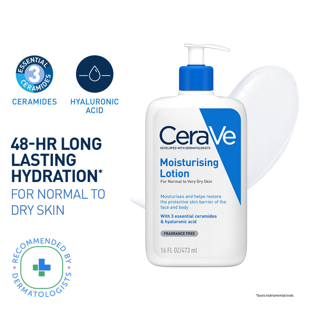 Moisturizing Lotion for Normal to Dry Skin with Ceramides & Hyaluronic Acid(473ml) CeraVe