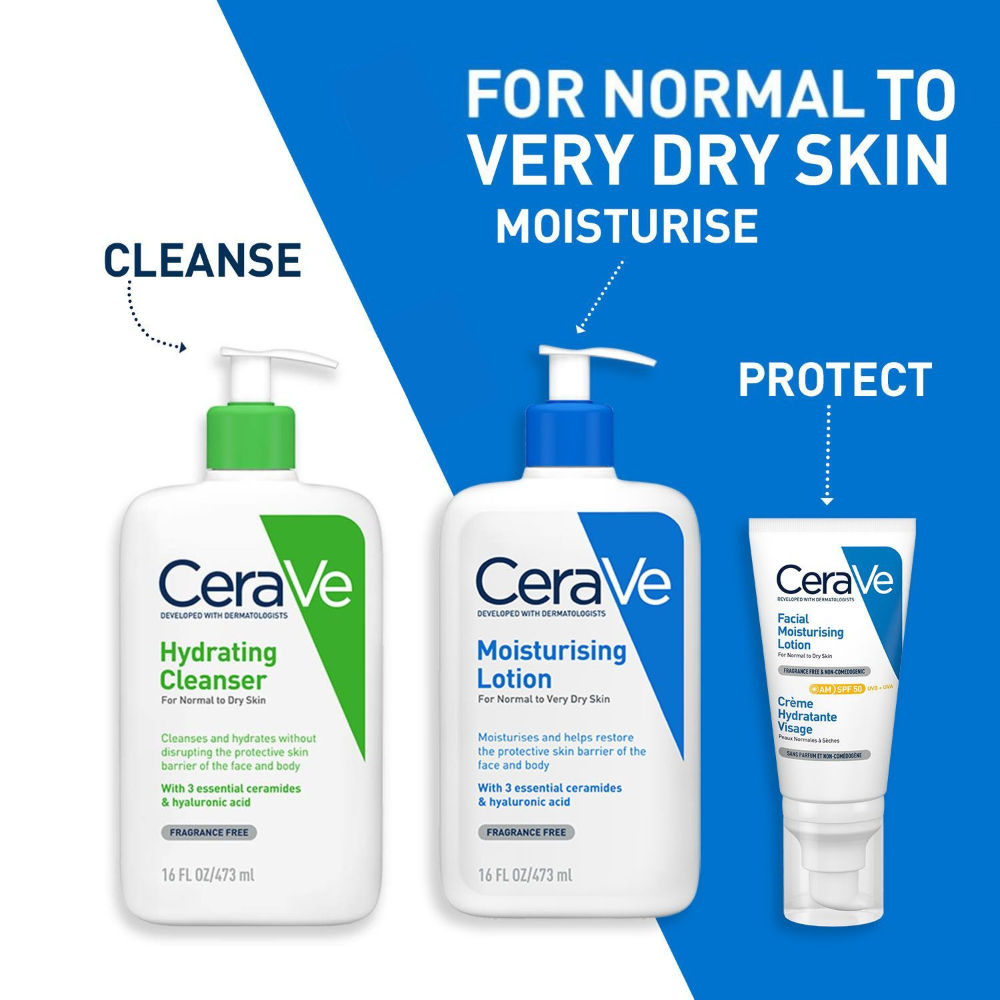 Moisturizing Lotion for Normal to Dry Skin with Ceramides & Hyaluronic Acid(473ml) CeraVe