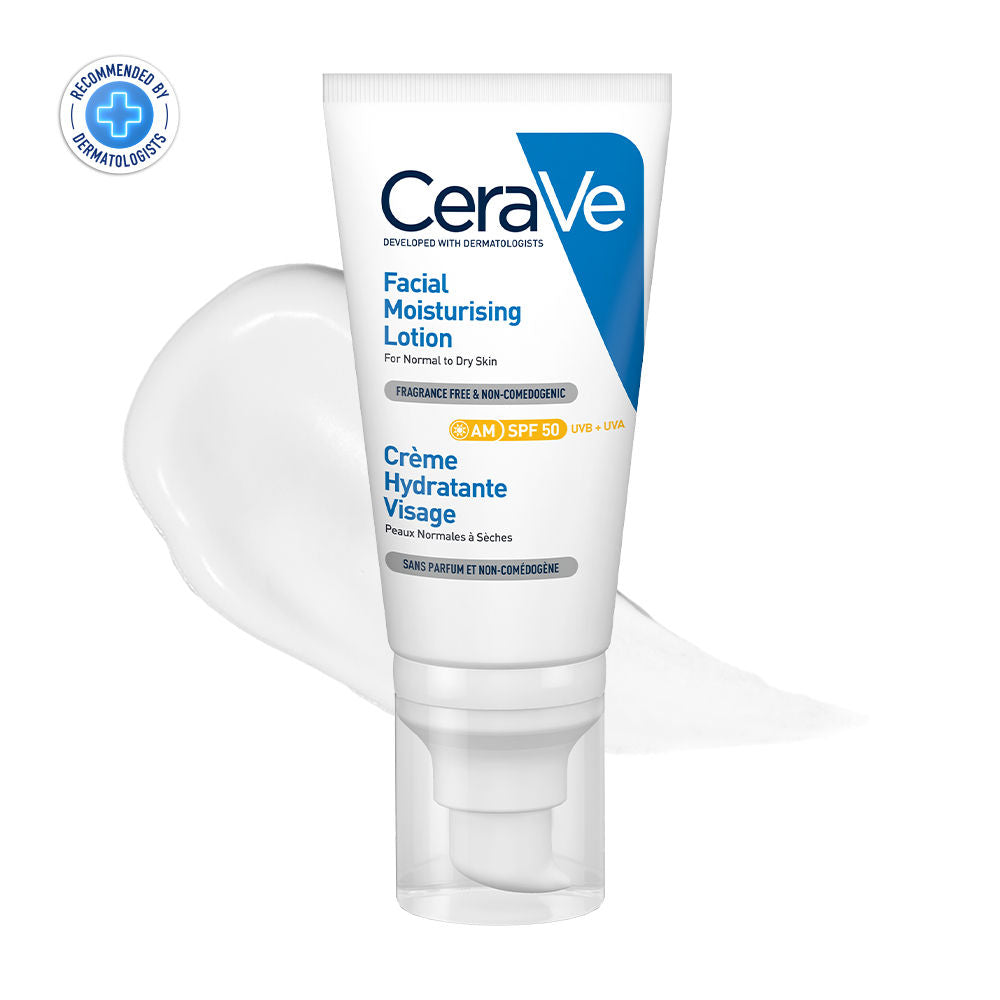 AM Facial Moisturizier With Sunscreen SPF 50 UVB + UVA, Dermatologist Recommended Day Cream(52ml) CeraVe