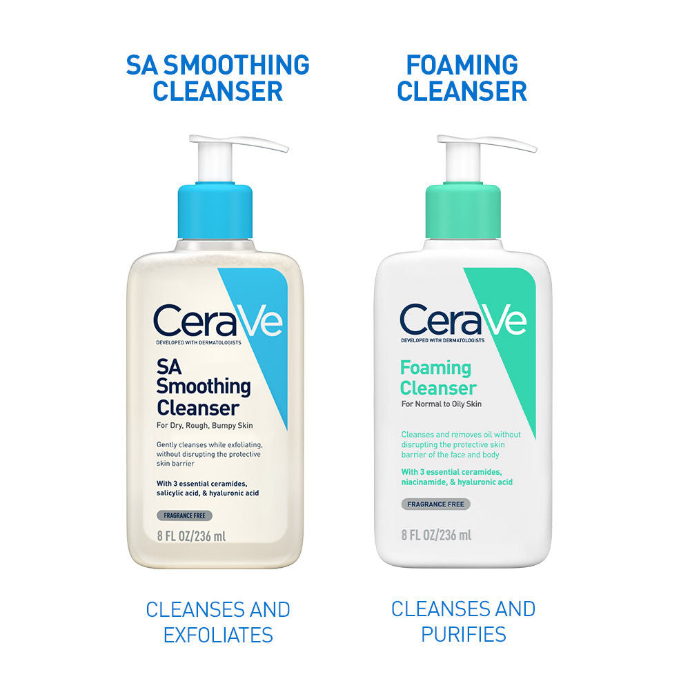 SA Smoothing Cleanser For Dry, Rough & Bumpy Skin, Face wash with Salicylic Acid & Ceramides(236ml) CeraVe