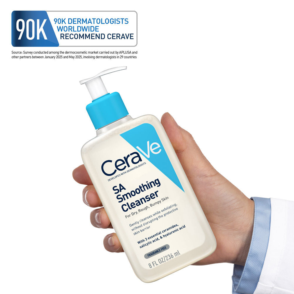 SA Smoothing Cleanser For Dry, Rough & Bumpy Skin, Face wash with Salicylic Acid & Ceramides(236ml) CeraVe