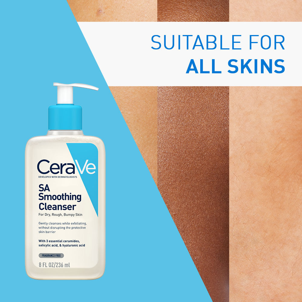 SA Smoothing Cleanser For Dry, Rough & Bumpy Skin, Face wash with Salicylic Acid & Ceramides(236ml) CeraVe