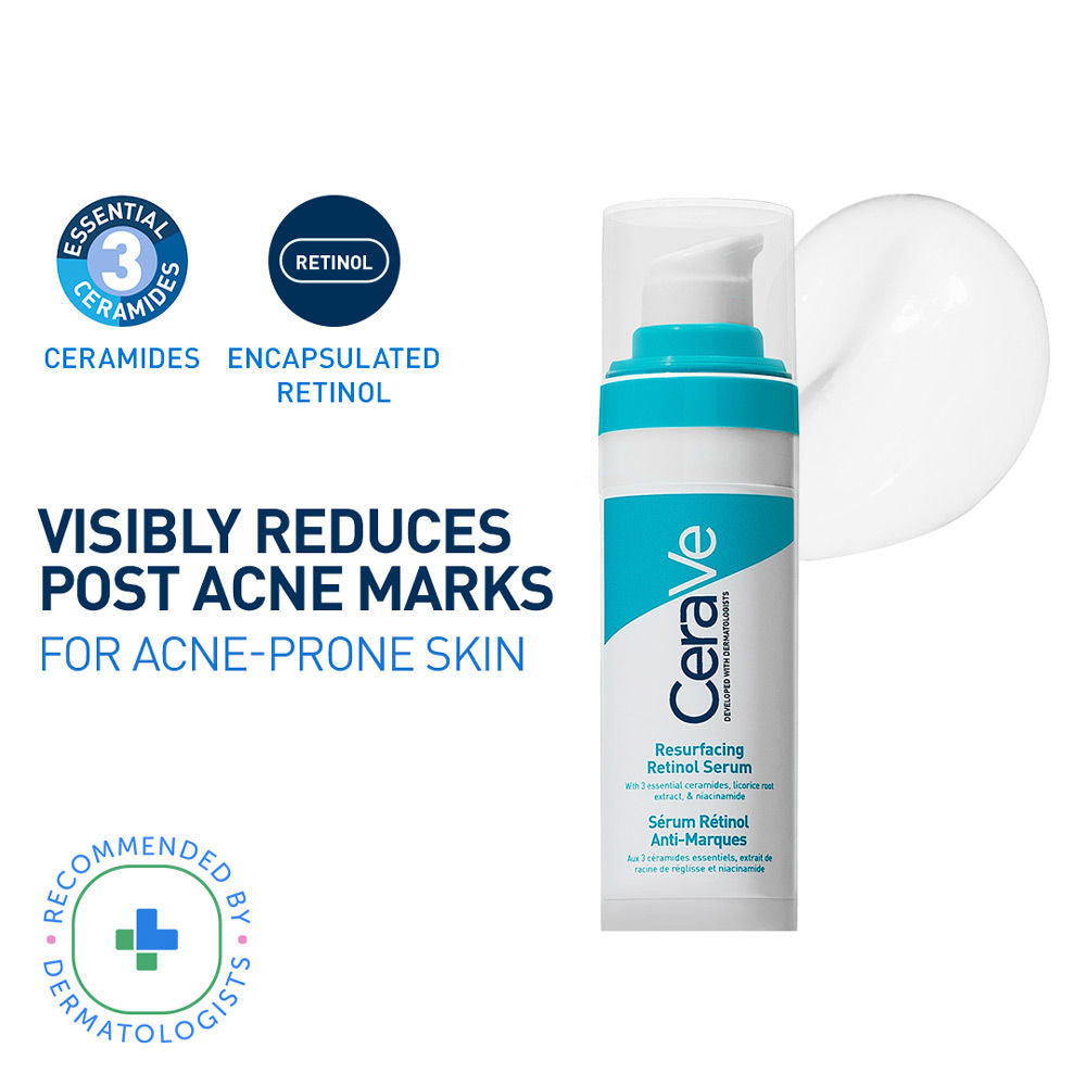 Resurfacing Retinol Serum, Reduces Acne Marks with Licorice Root Extract & Niacinamide(30ml) CeraVe
