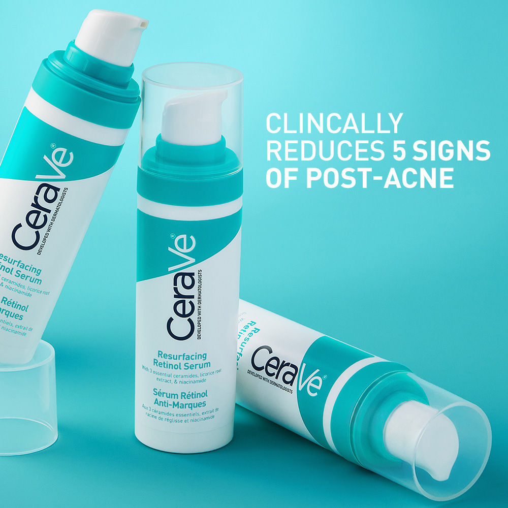 Resurfacing Retinol Serum, Reduces Acne Marks with Licorice Root Extract & Niacinamide(30ml) CeraVe
