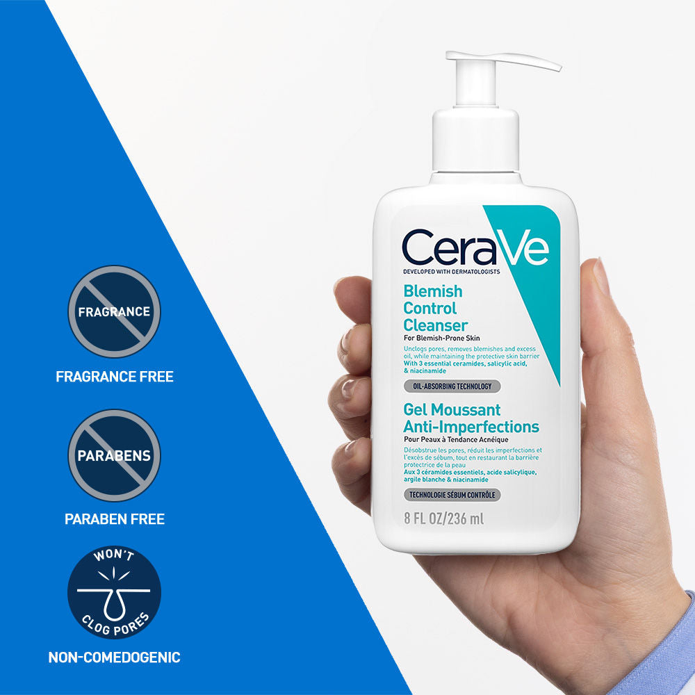 Blemish Control Cleanser with 2% Salicylic Acid & Niacinamide for Acne-prone skin(236ml) CeraVe