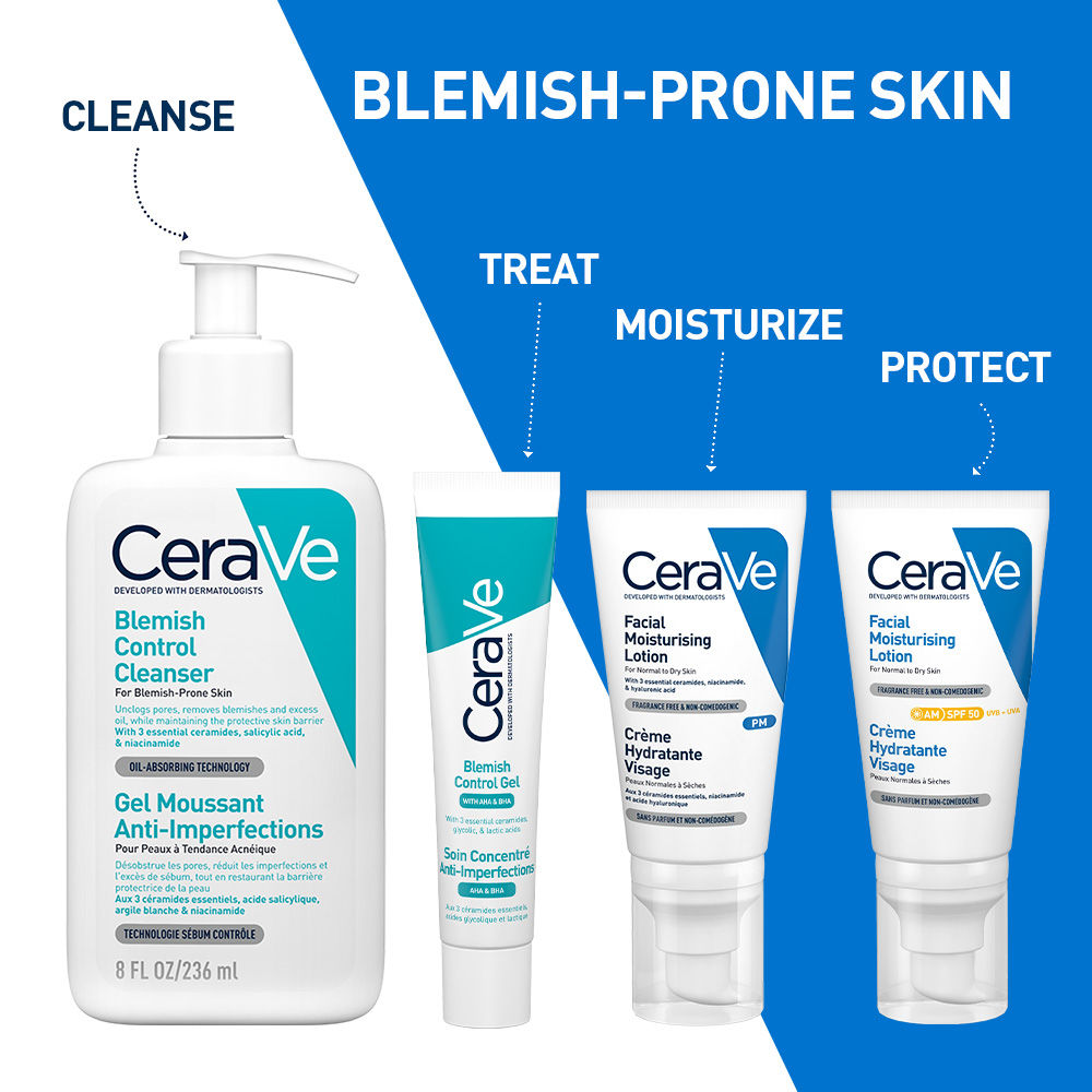 Blemish Control Cleanser with 2% Salicylic Acid & Niacinamide for Acne-prone skin(236ml) CeraVe