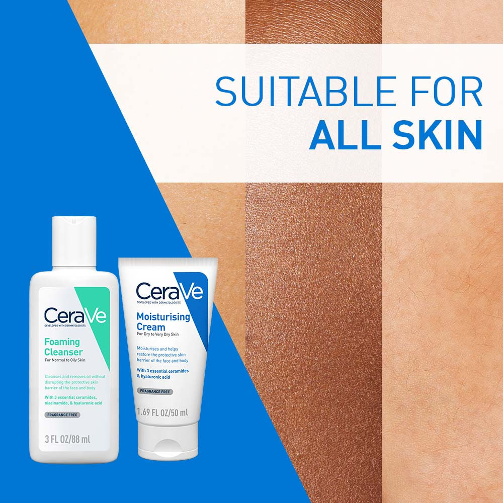 Facewash & Moisturizer Combo with Ceramides - Daily Skincare Routine For Normal To Oily Skin(2 pcs) CeraVe