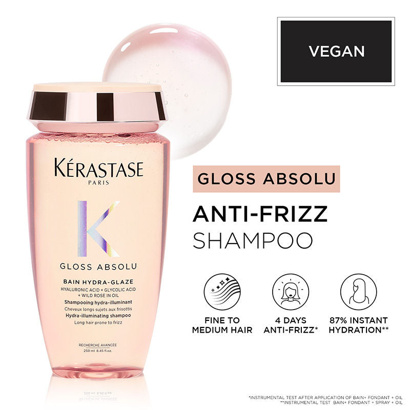 Gloss Absolu Anti-Frizz Shampoo, Fine-Medium Hair, 4-Days Anti-Frizz(250ml) Kerastase