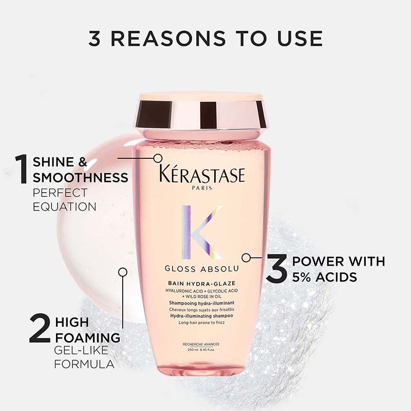 Gloss Absolu Anti-Frizz Shampoo, Fine-Medium Hair, 4-Days Anti-Frizz(250ml) Kerastase