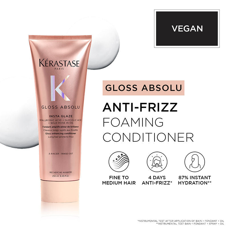 Gloss Absolu Anti-Frizz Foaming Conditioner, Fine-Medium Hair, 4-Days Anti-Frizz(250ml) Kerastase