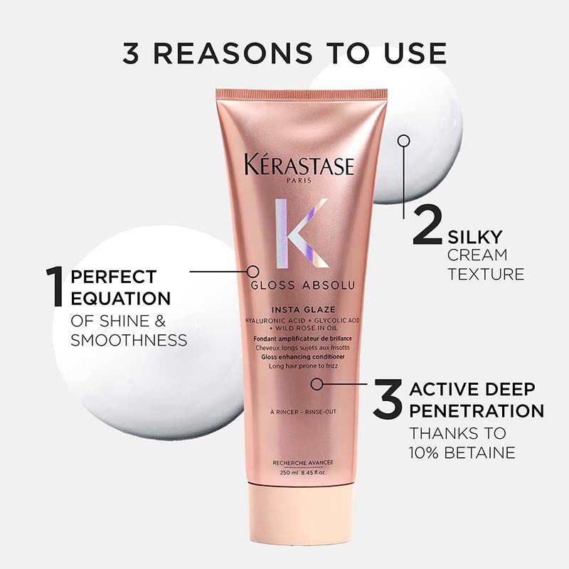 Gloss Absolu Anti-Frizz Foaming Conditioner, Fine-Medium Hair, 4-Days Anti-Frizz(250ml) Kerastase
