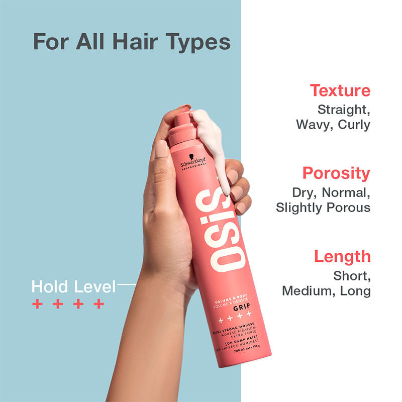 OSiS+ Grip Extra Strong Hair Styling Mousse(200ml) My Brand Hub