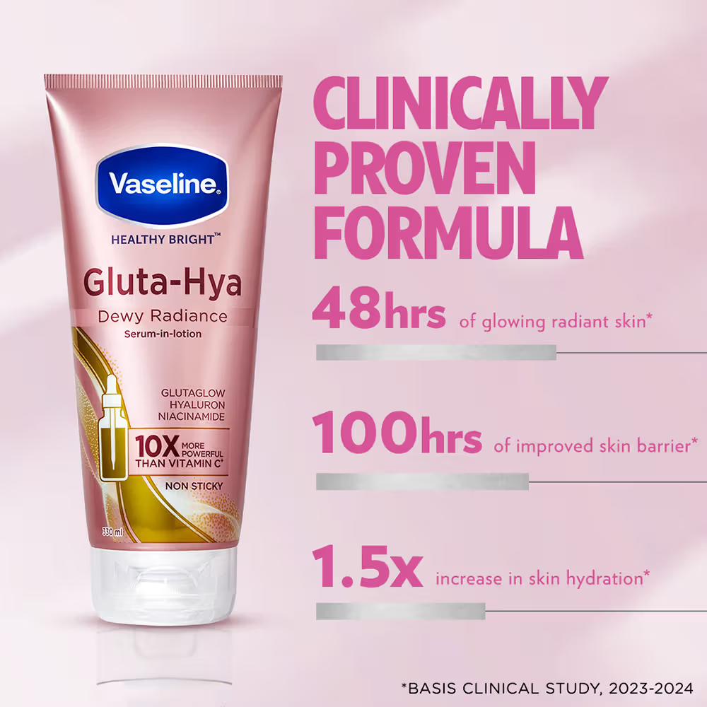 Gluta Hya Dewy Radiance Non-Sticky Body Lotion (400ml) Vaseline