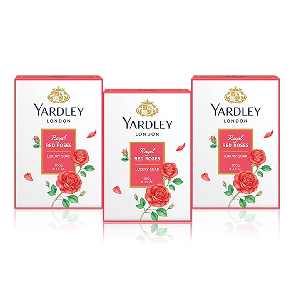 Soap, Red Roses, 100g (Pack of 3) Yardley