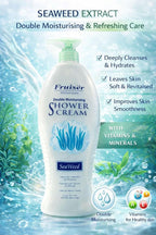 Double Moisturising Shower Cream - Seawood - 1000ml | Nourishing & Brightening Body Wash for Soft, Smooth, and Radiant Skin Fruiser